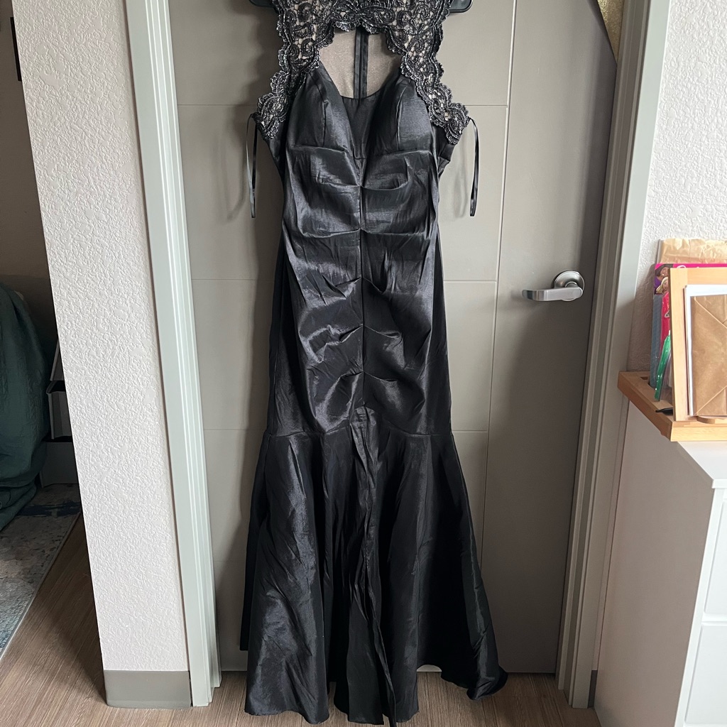 Xscape Black Mermaid Style Evening Dress